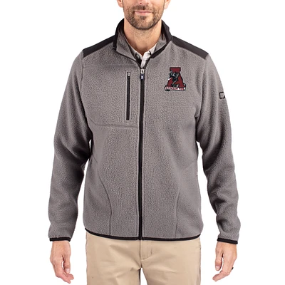 Men's Cutter & Buck Gray Alabama Crimson Tide Cascade Eco Fleece Full-Zip Jacket