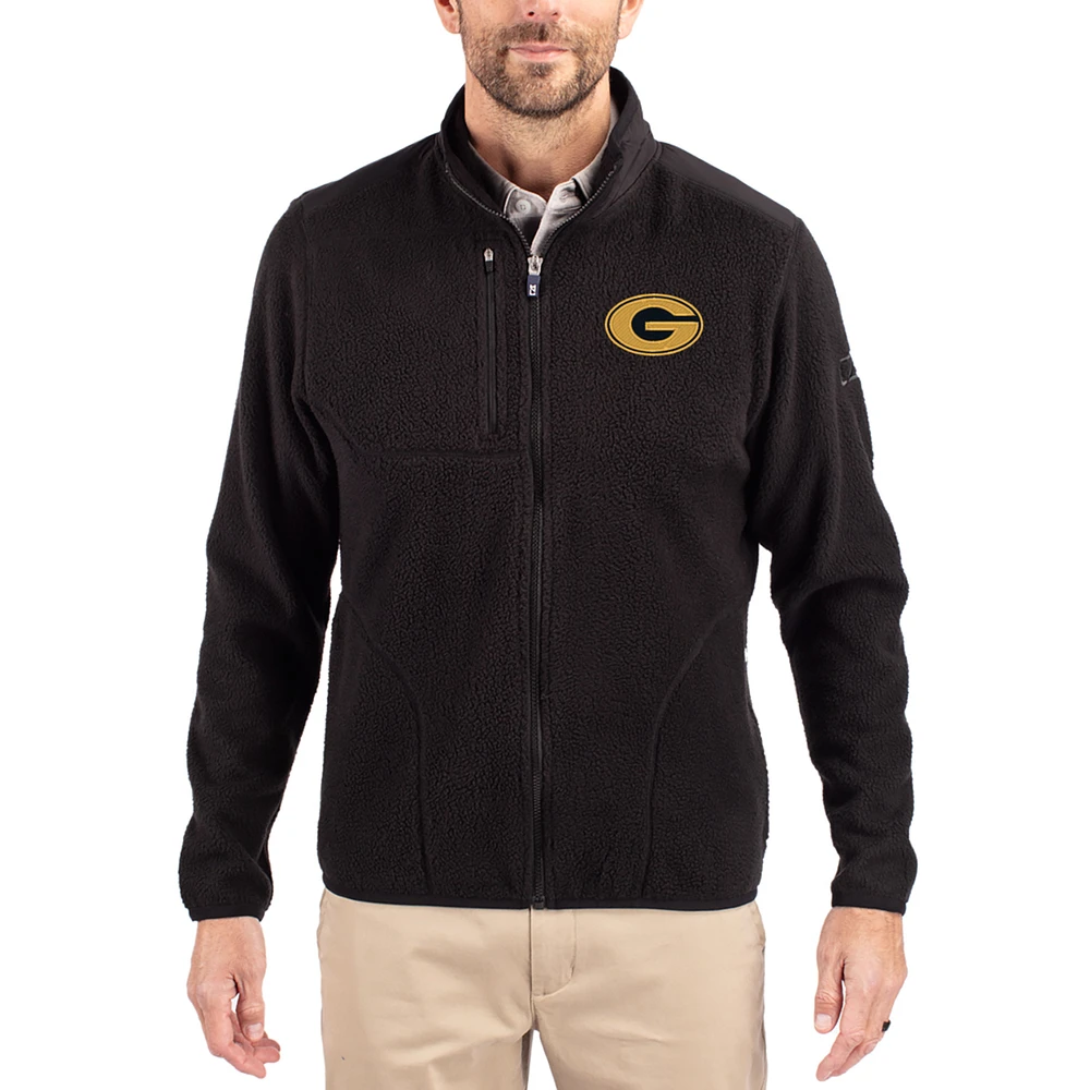 Men's Cutter & Buck Black Grambling Tigers Cascade Eco Fleece Full-Zip Jacket