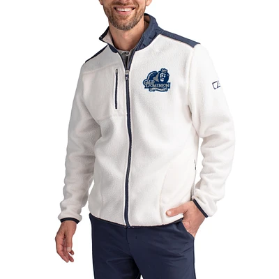Men's Cutter & Buck Oatmeal Old Dominion Monarchs Cascade Eco Fleece Full-Zip Jacket