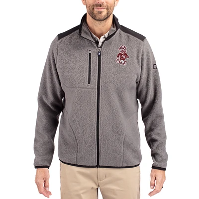 Men's Cutter & Buck Gray Washington State Cougars Cascade Eco Fleece Full-Zip Jacket