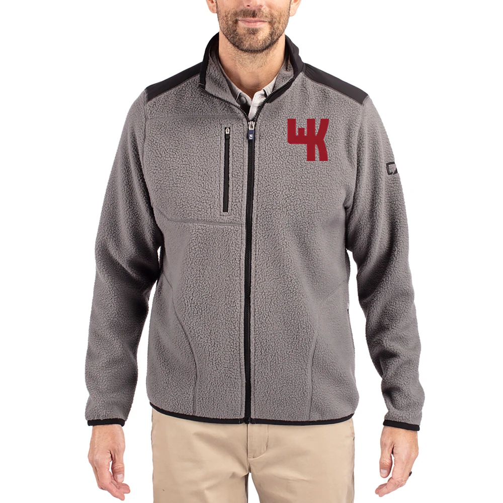 Men's Cutter & Buck Gray Western Kentucky Hilltoppers Cascade Eco Fleece Full-Zip Jacket