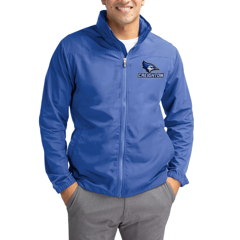 Men's Cutter & Buck Creighton Bluejays Charter Eco Recycled Full-Zip Jacket