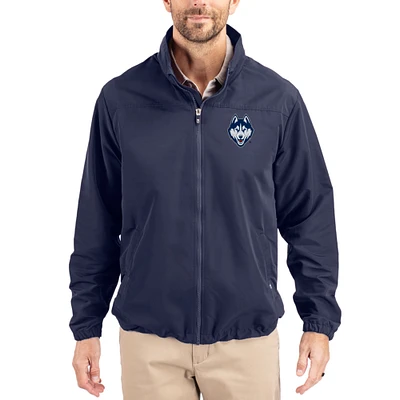 Men's Cutter & Buck Navy UConn Huskies Charter Eco Recycled Full-Zip Jacket