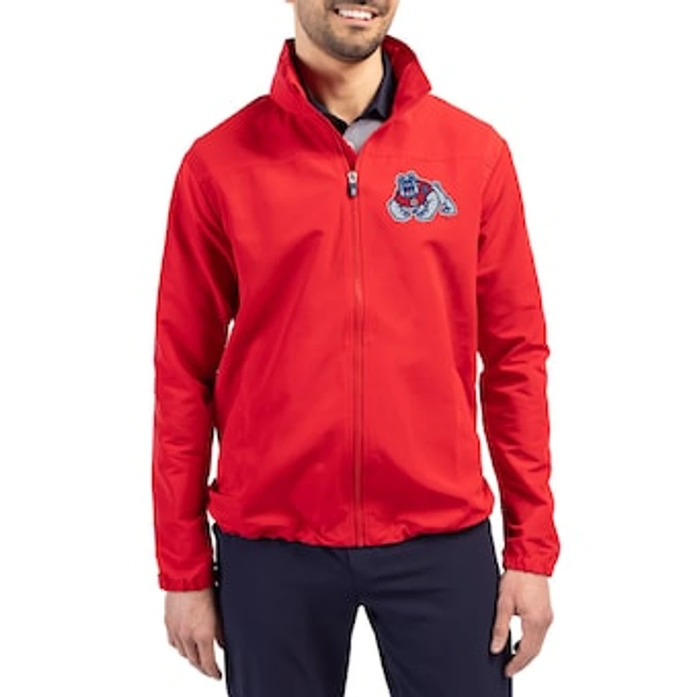 Men's Cutter & Buck Fresno State Bulldogs Charter Eco Recycled Full-Zip Jacket