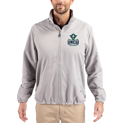 Men's Cutter & Buck Gray UNC Wilmington Seahawks Charter Eco Recycled Full-Zip Jacket