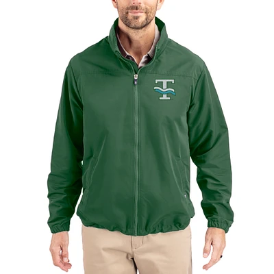 Men's Cutter & Buck Hunter Green Tulane Wave Charter Eco Recycled Full-Zip Jacket