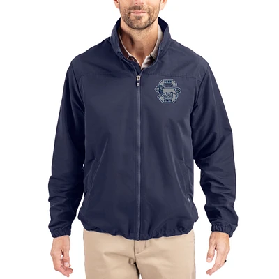Men's Cutter & Buck Navy Penn State Nittany Lions Charter Eco Recycled Full-Zip Jacket