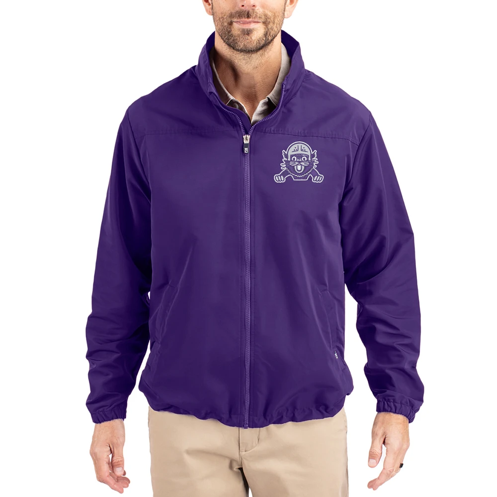 Men's Cutter & Buck Northwestern Wildcats Charter Eco Recycled Full-Zip Jacket