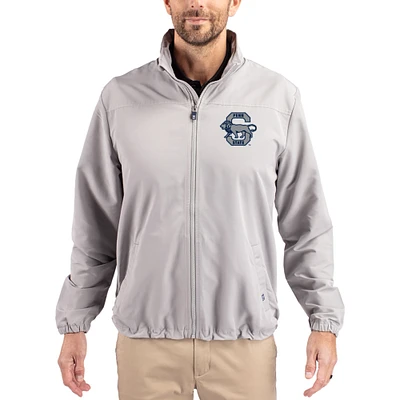Men's Cutter & Buck Gray Penn State Nittany Lions Charter Eco Recycled Full-Zip Jacket