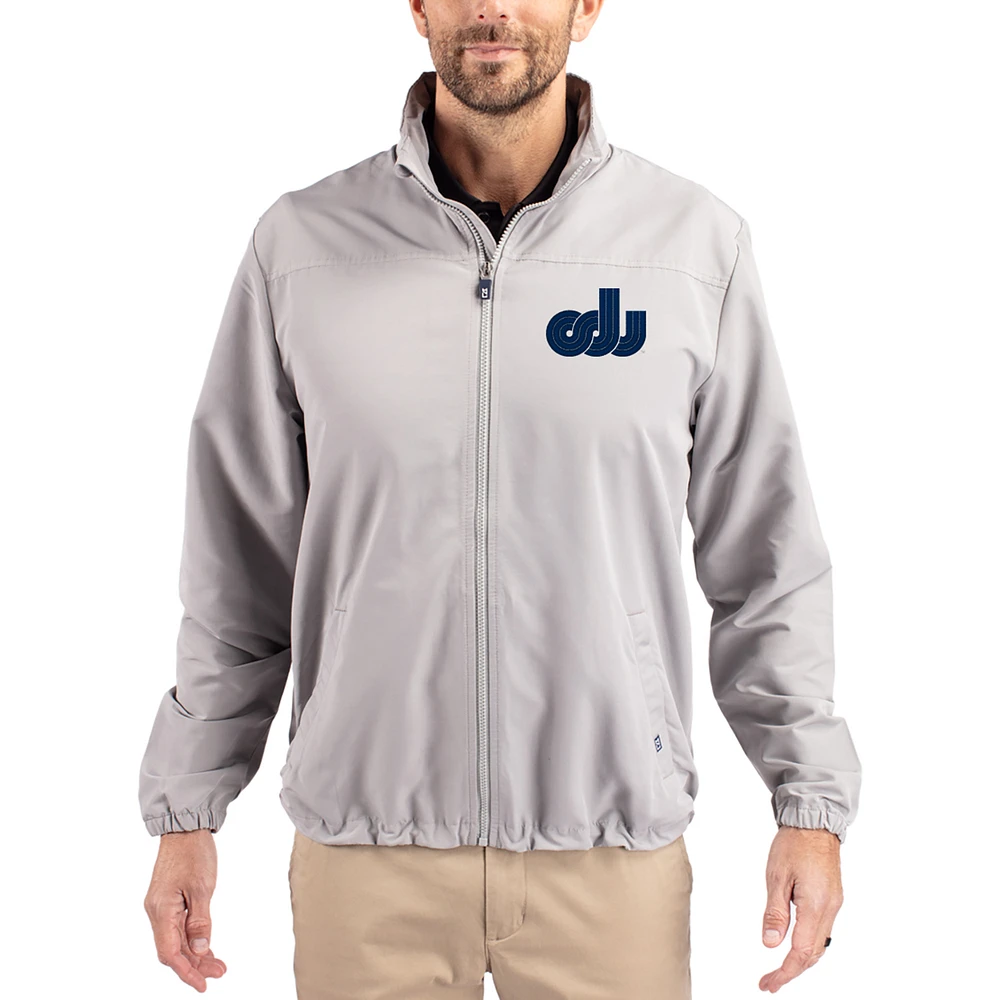 Men's Cutter & Buck Gray Old Dominion Monarchs Charter Eco Recycled Full-Zip Jacket