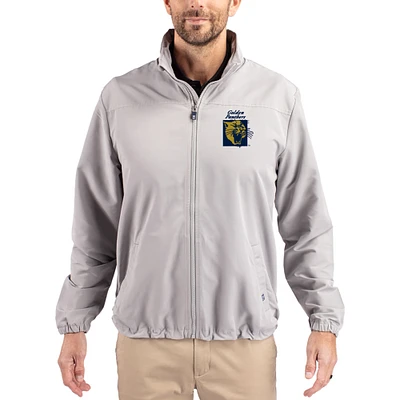Men's Cutter & Buck Gray FIU Panthers Charter Eco Recycled Full-Zip Jacket