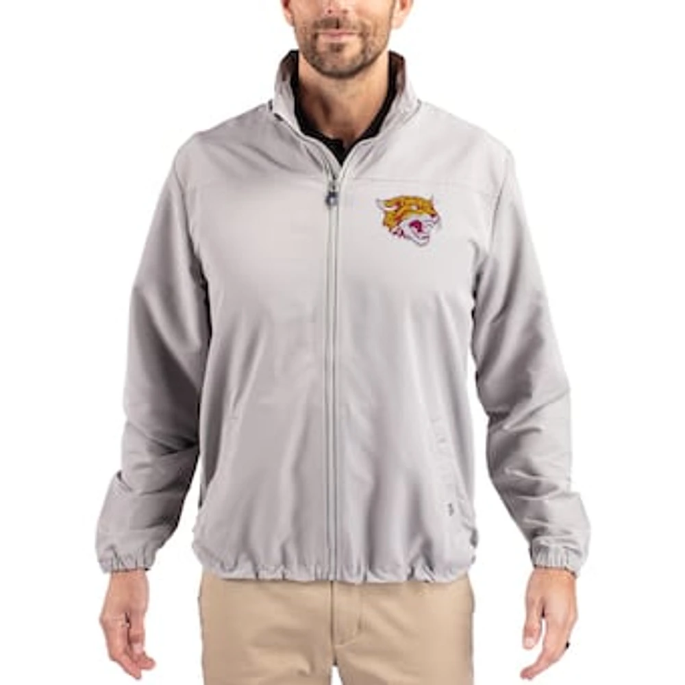 Men's Cutter & Buck Gray Bethune-Cookman Wildcats Charter Eco Recycled Full-Zip Jacket