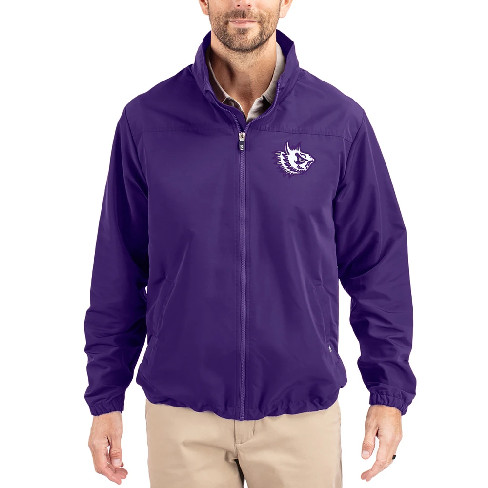 Men's Cutter & Buck Purple TCU Horned Frogs Charter Eco Recycled Full-Zip Jacket