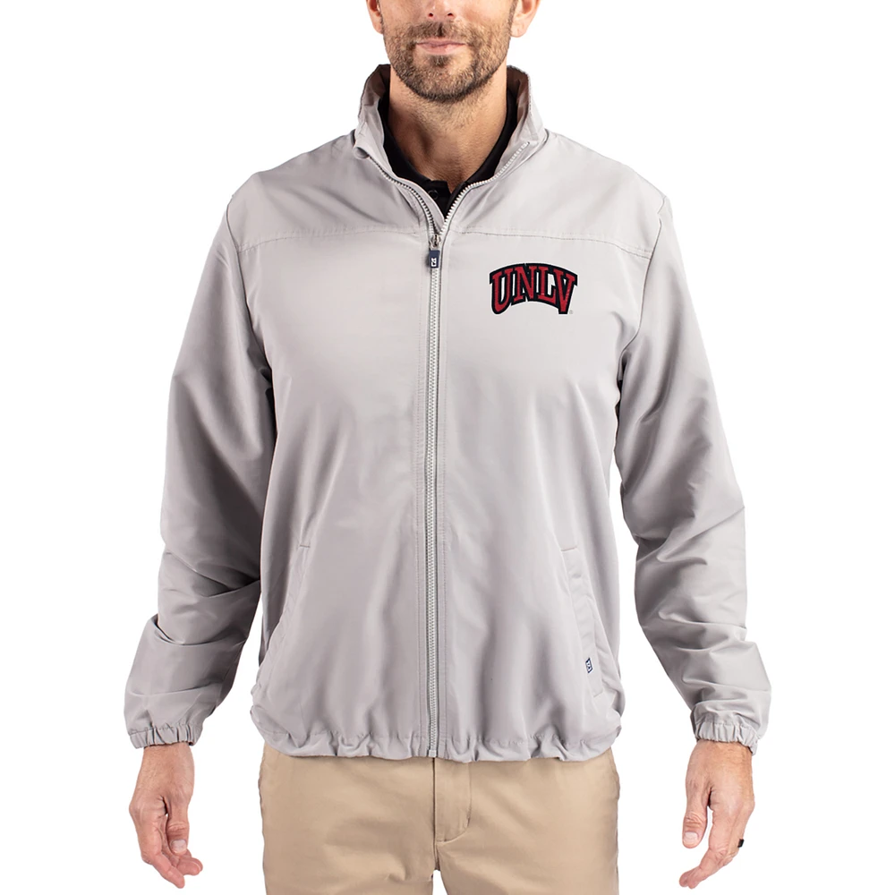 Men's Cutter & Buck Gray UNLV Rebels Charter Eco Recycled Full-Zip Jacket