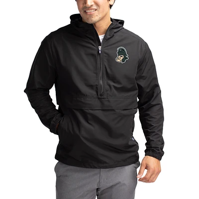 Men's Cutter & Buck Michigan State Spartans Charter Eco Recycled Half-Zip Anorak Jacket