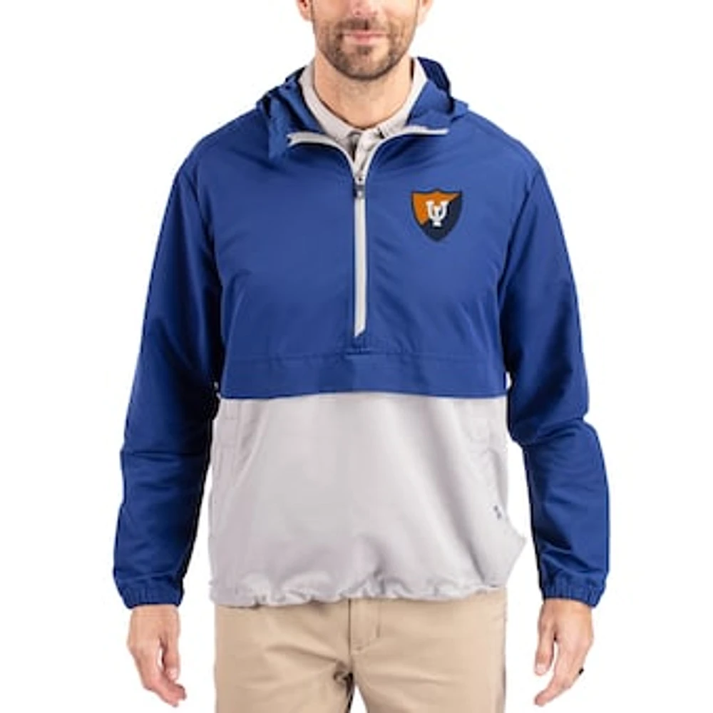 Men's Cutter & Buck Illinois Fighting Illini Charter Eco Recycled Half-Zip Anorak Jacket