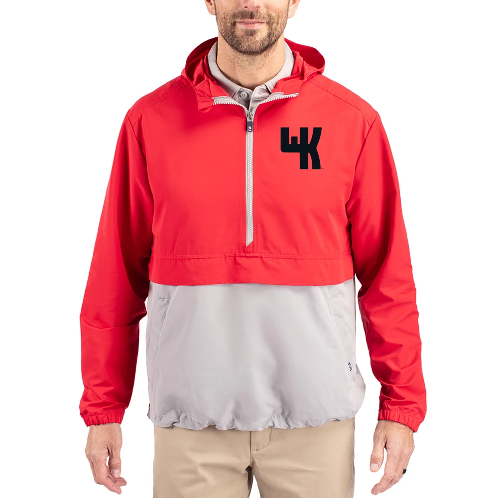 Men's Cutter & Buck Western Kentucky Hilltoppers Charter Eco Recycled Half-Zip Anorak Jacket