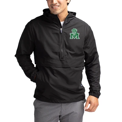 Men's Cutter & Buck Marshall Thundering Herd Charter Eco Recycled Half-Zip Anorak Jacket