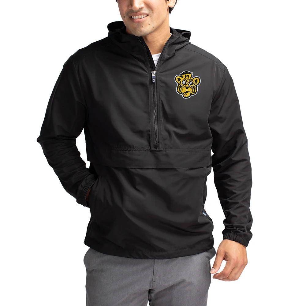 Men's Cutter & Buck Missouri Tigers Charter Eco Recycled Half-Zip Anorak Jacket