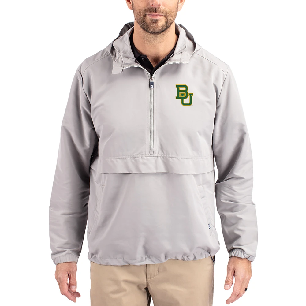 Men's Cutter & Buck Baylor Bears Charter Eco Recycled Half-Zip Anorak Jacket