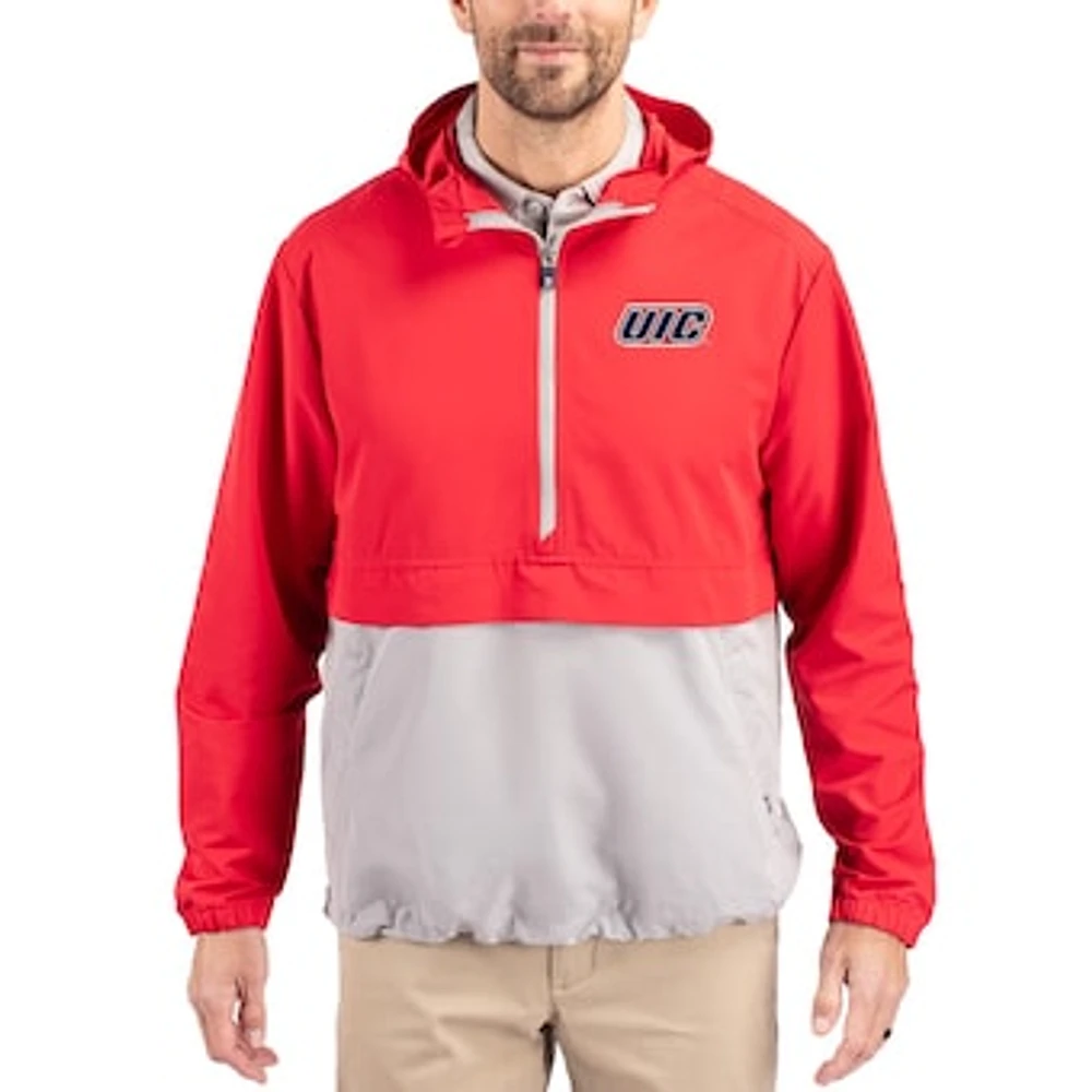 Men's Cutter & Buck UIC Flames Charter Eco Recycled Half-Zip Anorak Jacket