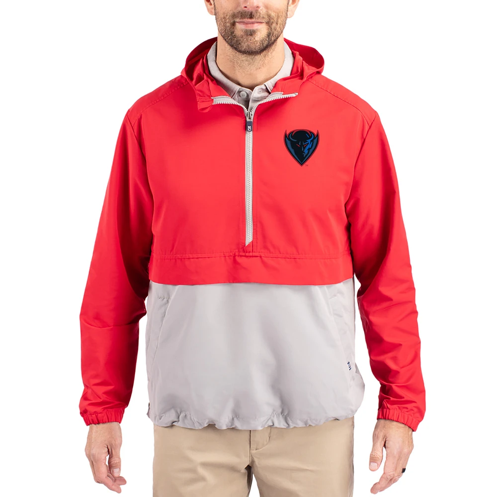 Men's Cutter & Buck DePaul Blue Demons Charter Eco Recycled Half-Zip Anorak Jacket