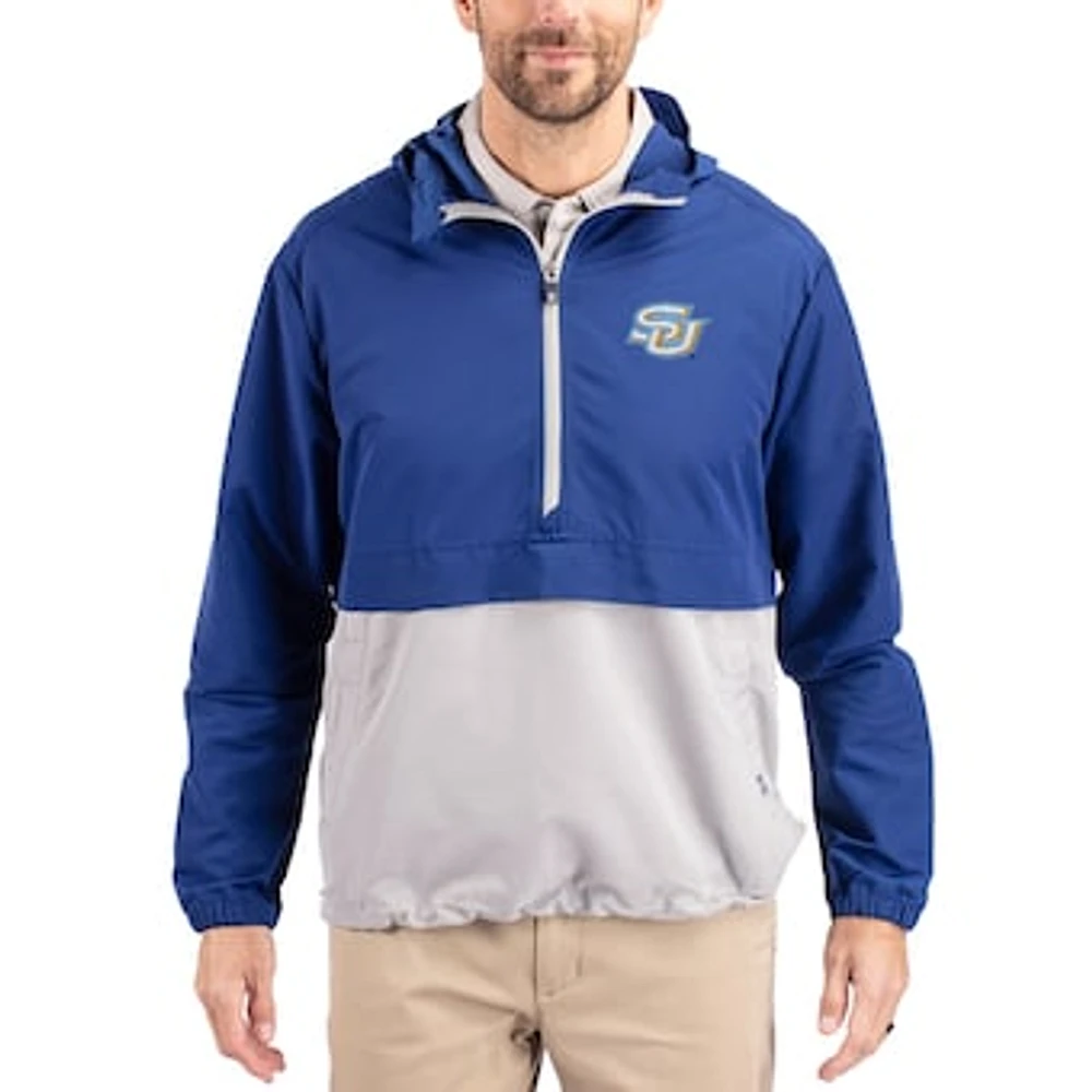 Men's Cutter & Buck Southern University Jaguars Charter Eco Recycled Half-Zip Anorak Jacket
