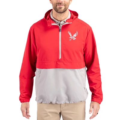 Men's Cutter & Buck Eastern Washington Eagles Charter Eco Recycled Half-Zip Anorak Jacket