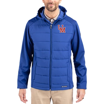 Men's Cutter & Buck Ole Miss Rebels Evoke Hybrid Eco Softshell Recycled Full Zip Hooded Jacket