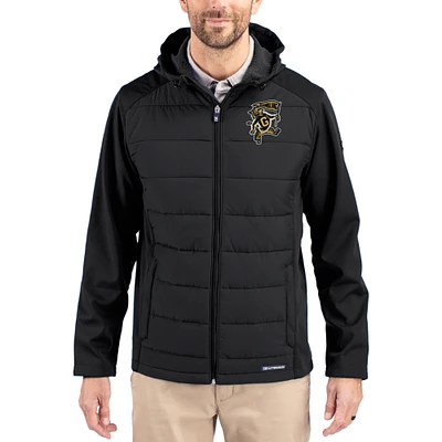 Men's Cutter & Buck Grambling Tigers Evoke Hybrid Eco Softshell Recycled Full Zip Hooded Jacket