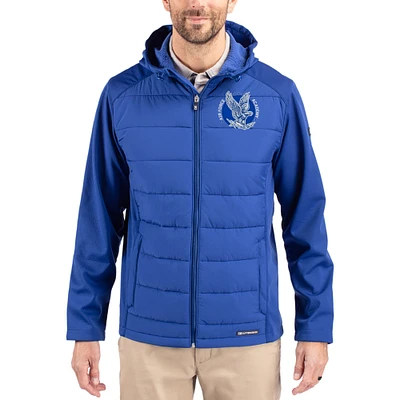 Men's Cutter & Buck Air Force Falcons Evoke Hybrid Eco Softshell Recycled Full Zip Hooded Jacket