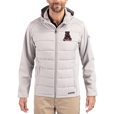 Men's Cutter & Buck Alabama Crimson Tide Evoke Hybrid Eco Softshell Recycled Full Zip Hooded Jacket
