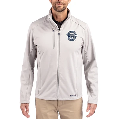 Men's Cutter & Buck Gray Penn State Nittany Lions Evoke Eco Softshell Recycled Full-Zip Jacket