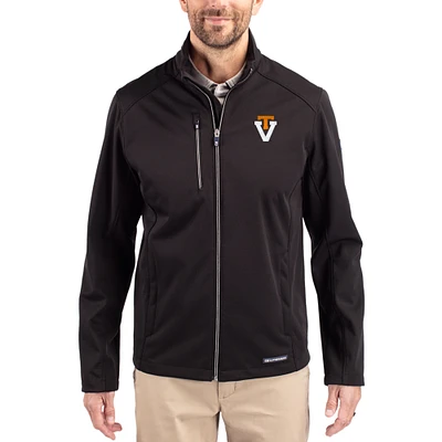 Men's Cutter & Buck Black Virginia Tech Hokies Evoke Eco Softshell Recycled Full-Zip Jacket