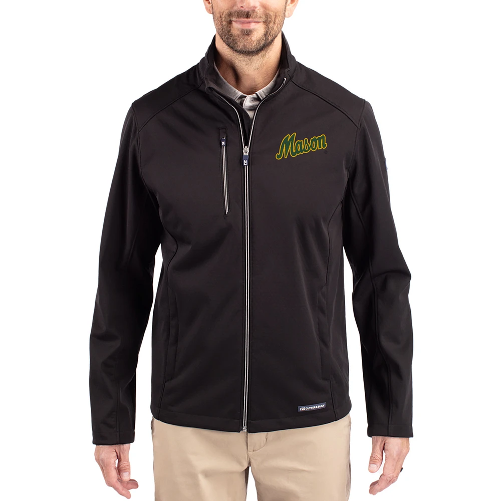 Men's Cutter & Buck George Mason Patriots Evoke Eco Softshell Recycled Full-Zip Jacket