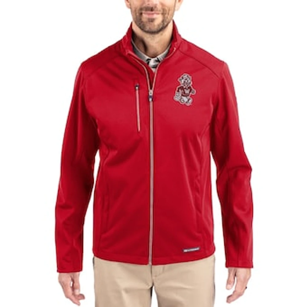 Men's Cutter & Buck Washington State Cougars Evoke Eco Softshell Recycled Full-Zip Jacket