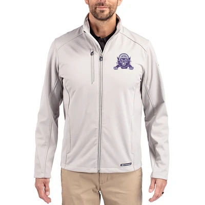 Men's Cutter & Buck Northwestern Wildcats Evoke Eco Softshell Recycled Full-Zip Jacket