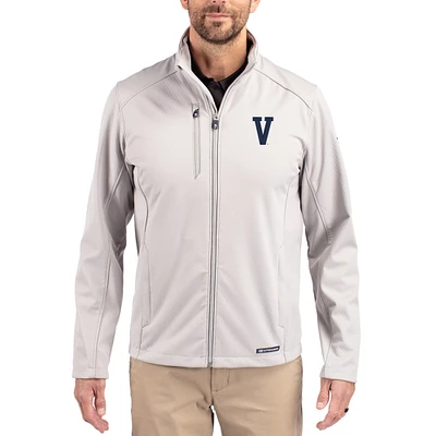 Men's Cutter & Buck Gray Villanova Wildcats Evoke Eco Softshell Recycled Full-Zip Jacket