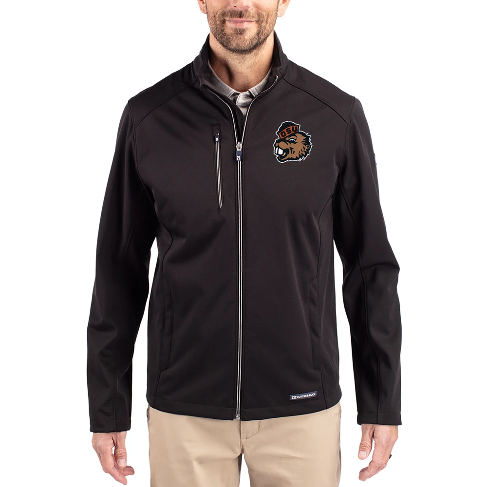 Men's Cutter & Buck Oregon State Beavers Evoke Eco Softshell Recycled Full-Zip Jacket