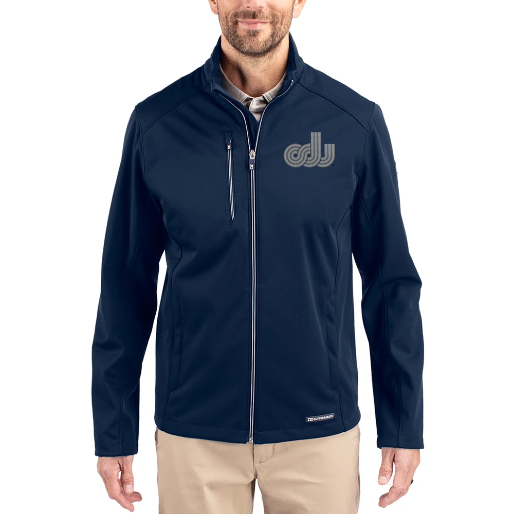 Men's Cutter & Buck Navy Old Dominion Monarchs Evoke Eco Softshell Recycled Full-Zip Jacket