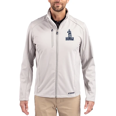 Men's Cutter & Buck Gray Northern Arizona Lumberjacks Evoke Eco Softshell Recycled Full-Zip Jacket