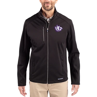 Men's Cutter & Buck TCU Horned Frogs Evoke Eco Softshell Recycled Full-Zip Jacket