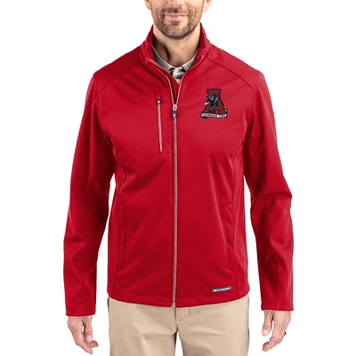 Men's Cutter & Buck Crimson Alabama Tide Evoke Eco Softshell Recycled Full-Zip Jacket