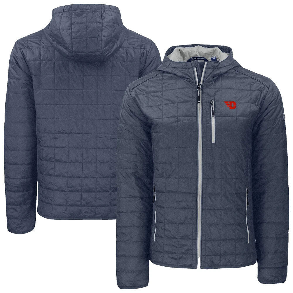 Men's Cutter & Buck Anthracite Dayton Flyers Rainier Eco PrimaLoft Hooded Full-Zip Jacket