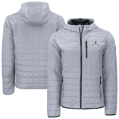 Men's Cutter & Buck Gray Santa Clara Broncos Rainier Eco PrimaLoft Hooded Full-Zip Jacket