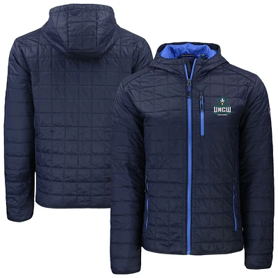 Men's Cutter & Buck Navy UNC Wilmington Seahawks Rainier Eco PrimaLoft Hooded Full-Zip Jacket