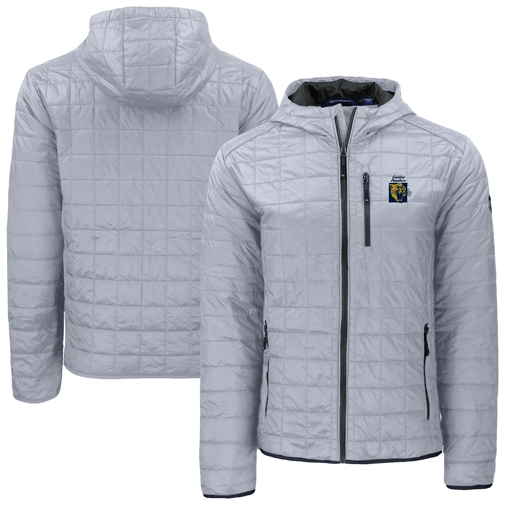 Men's Cutter & Buck Gray FIU Panthers Rainier Eco PrimaLoft Hooded Full-Zip Jacket