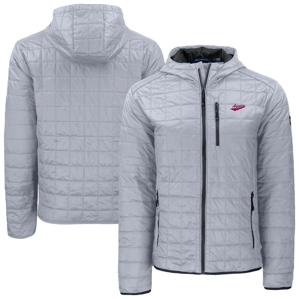 Men's Cutter & Buck Gray New Hampshire Wildcats Rainier Eco PrimaLoft Hooded Full-Zip Jacket