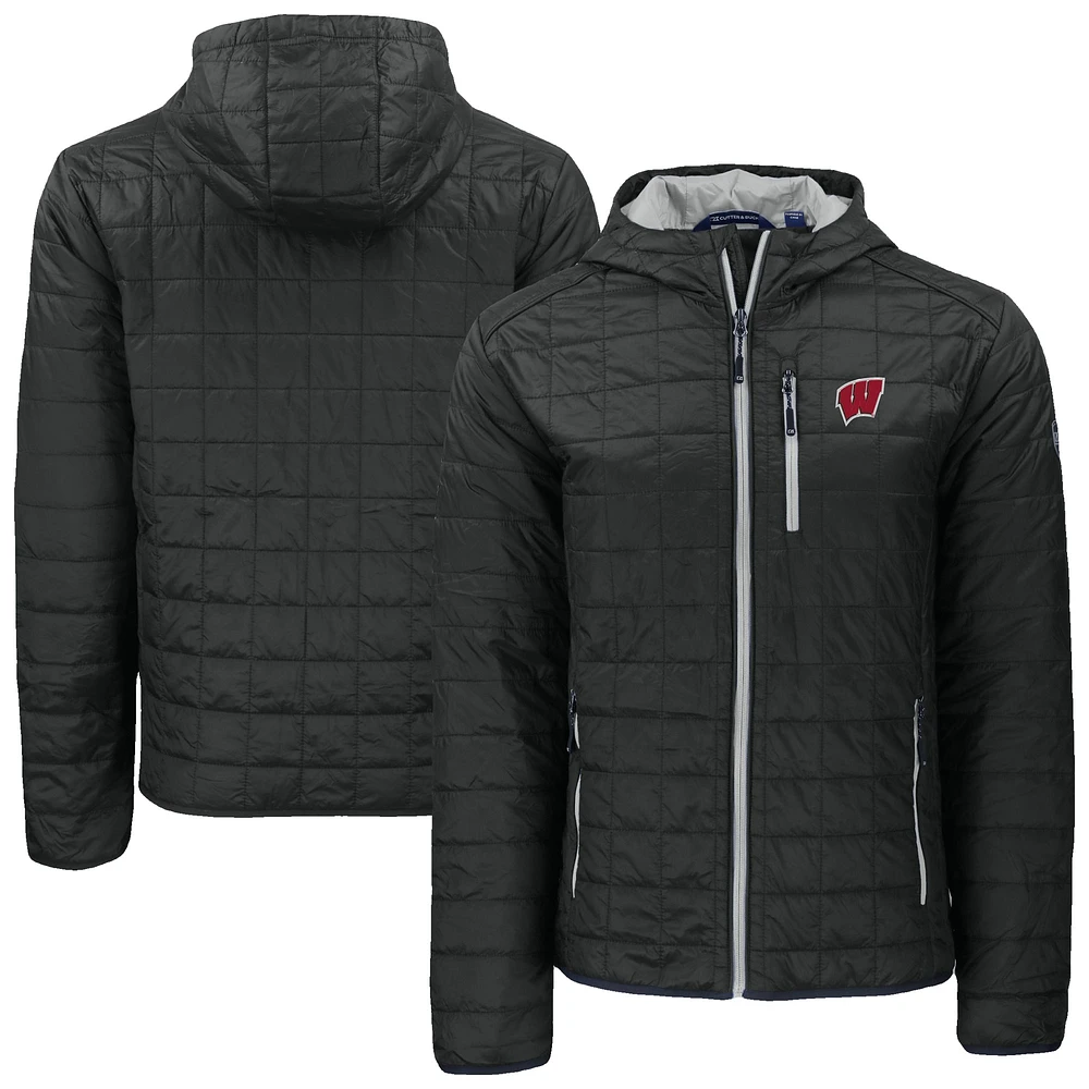 Men's Cutter & Buck Wisconsin Badgers Rainier Eco PrimaLoft Hooded Full-Zip Jacket