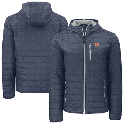 Men's Cutter & Buck Anthracite Auburn Tigers Rainier Eco PrimaLoft Hooded Full-Zip Jacket